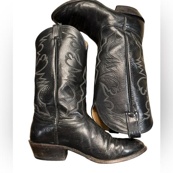 Nocona Boots Black Leather Western Boots Mens Size 8EE main image 5